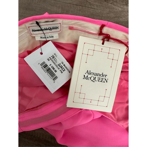 NWT Alexander McQueen High Waist Straight Leg Sartorial Wool Cigarette Pants Pin - Picture 9 of 10